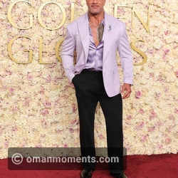 Dwayne Johnson in a lavender blazer